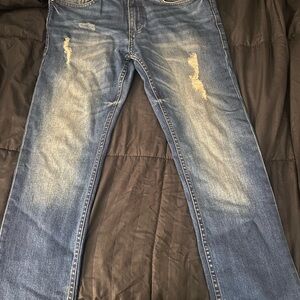 Men's Blue Distressed Jeans
